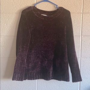 Orvis purple chenille sweater